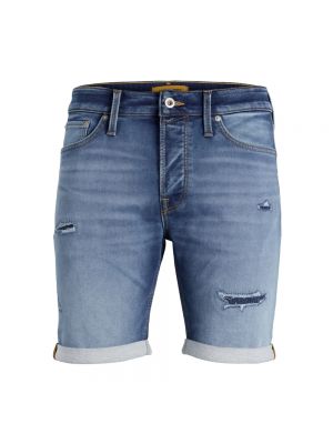 Einfarbige jeans shorts mit geknöpfter mit reißverschluss Jack & Jones blau