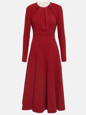 Плиссированное платье миди из крепа Emilia Wickstead красное