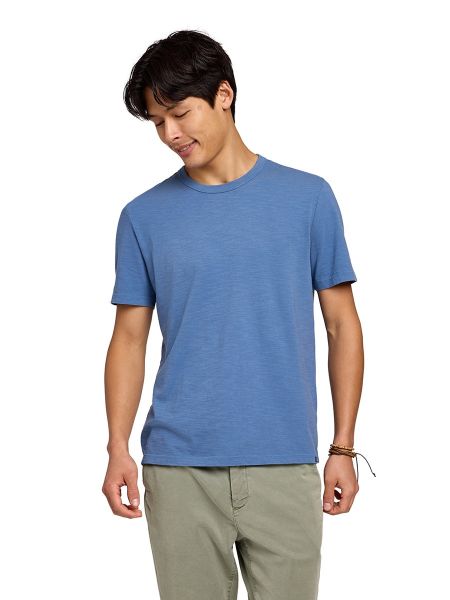 Camiseta de algodón manga corta Faherty azul