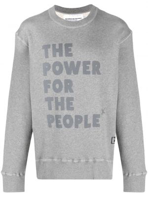 Sweat en coton à imprimé The Power For The People gris