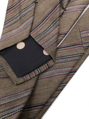 Žakárová pruhovaná kravata Paul Smith béžová