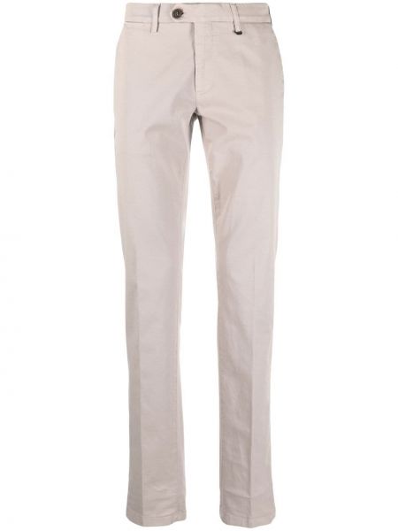 Pantalon chino en coton plissé Canali gris