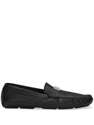 Bőr loafer Dolce & Gabbana fekete