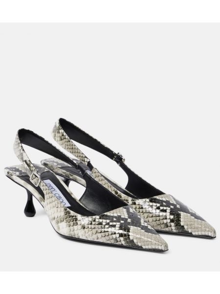 Slingback dabīgās ādas laiviņas ar čūskas rakstu Jimmy Choo