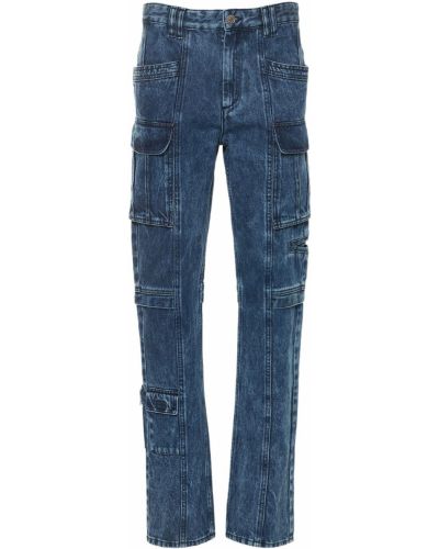Bavlnené džínsy s rovným strihom Isabel Marant biela