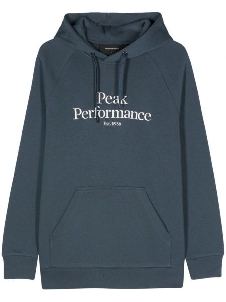Siuvinėtas džemperis su gobtuvu Peak Performance mėlyna