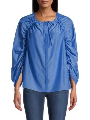 Блузка с рюшами Kobi Halperin синяя
