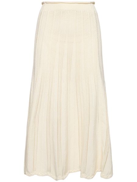 Pamučna maksi suknja Forte_forte bijela