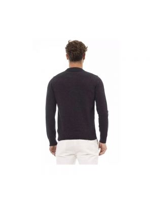Jersey de lana de tela jersey de cuello redondo Alpha Studio negro
