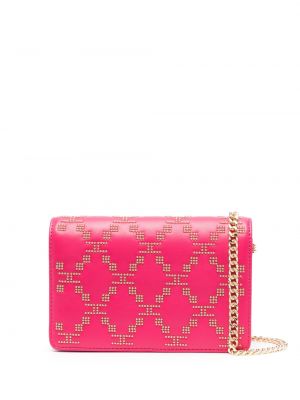 Чанта за ръка с шипове Elisabetta Franchi розово