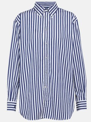 Camicia di cotone a righe Polo Ralph Lauren blu