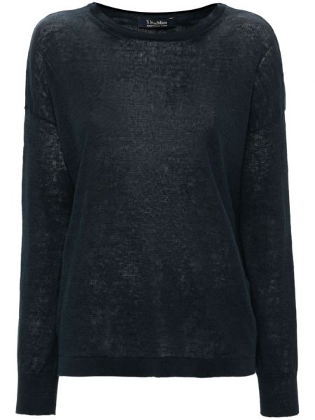 Pull en lin avec manches longues 's Max Mara bleu