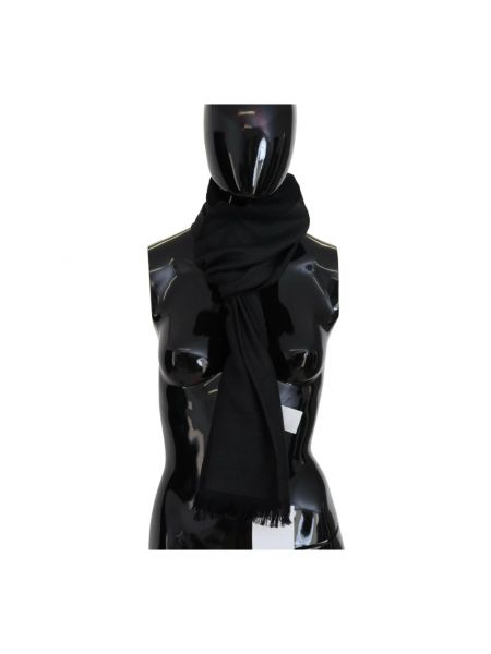 Bufanda con flecos de lana elegante Costume National negro