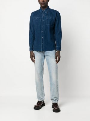 Daunen jeanshemd mit geknöpfter Ralph Lauren Rrl blau