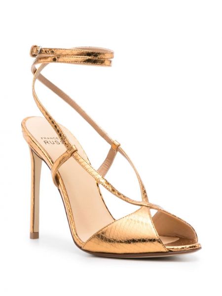 Kožené sandály Francesco Russo zlaté