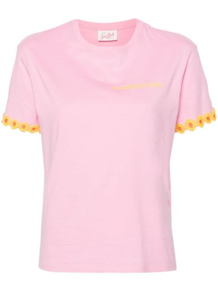 Kokvilnas t-krekls Mc2 Saint Barth rozā