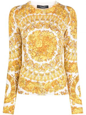 Jedwabny sweter z nadrukiem Versace