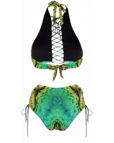 Bikini à imprimé à motif serpent Noire Swimwear