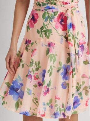 Koktejlové šaty Lauren Ralph Lauren růžové