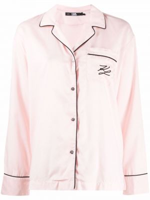 Camisa con bordado Karl Lagerfeld rosa