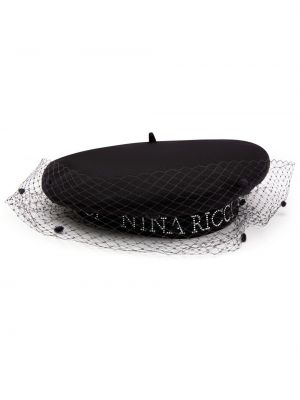 Baretka s potiskom z mrežo Nina Ricci črna