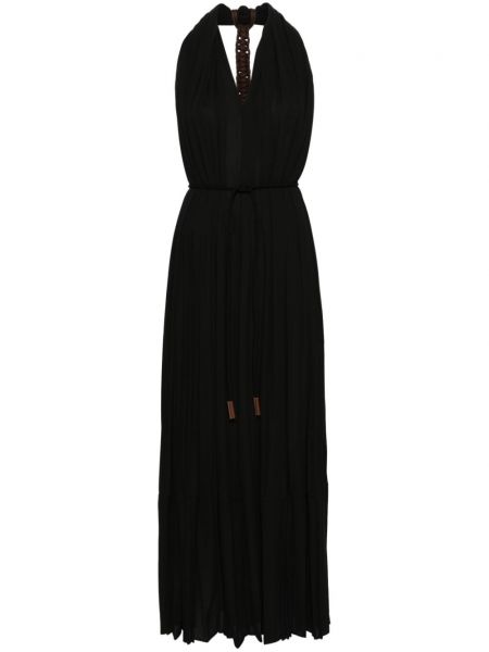 Plisované dlouhé šaty Alysi černé