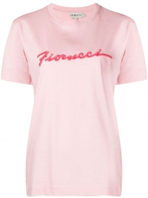 T-shirt mit stickerei Fiorucci pink