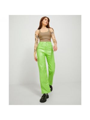 Pantalones rectos de cuero Jack & Jones verde
