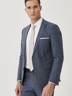 Slim fit vlnený priliehavý oblek Altinyildiz Classics modrá