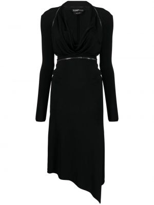 Асиметрична миди рокля Tom Ford черно