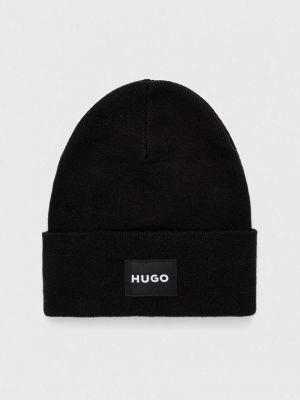 Dzianinowa czapka Hugo czarna
