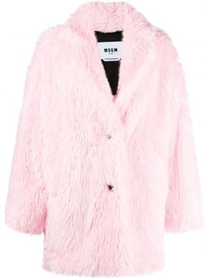 Palton de blană cu nasturi Msgm roz