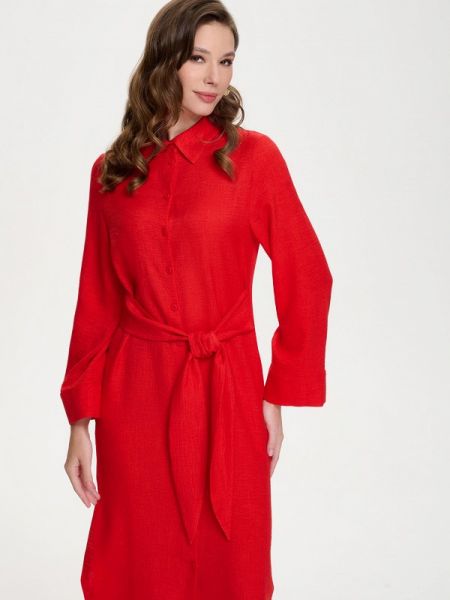 Платье-рубашка La Selva красное