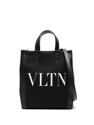 Kožená nákupná taška s potlačou Valentino Garavani