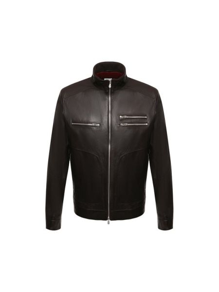 Мотоциклетная куртка Brunello Cucinelli коричневая