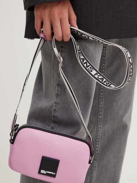 Torba na ramię Karl Lagerfeld Jeans różowa