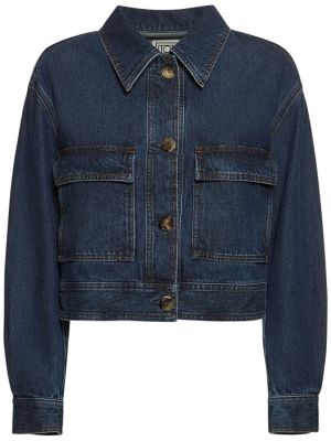 Bavlnená džínsová bunda Totême modrá