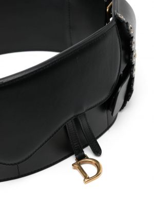 Kožený pásek Christian Dior černý