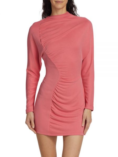 Платье мини с драпировкой Acler розовое