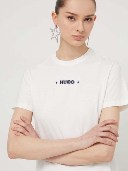 Бавовняна футболка Hugo біла
