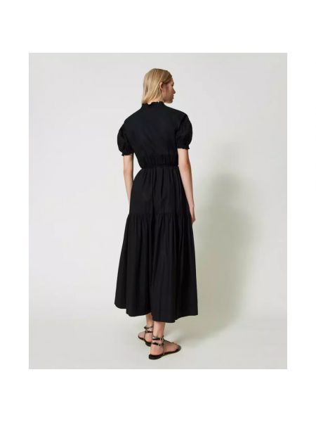Sukienka midi z falbankami Twinset czarna