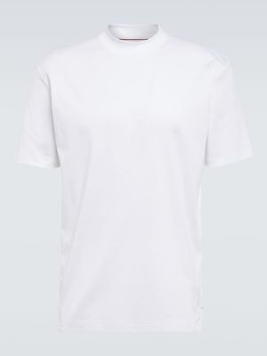 Памучна поло тениска от джърси Loro Piana бяло