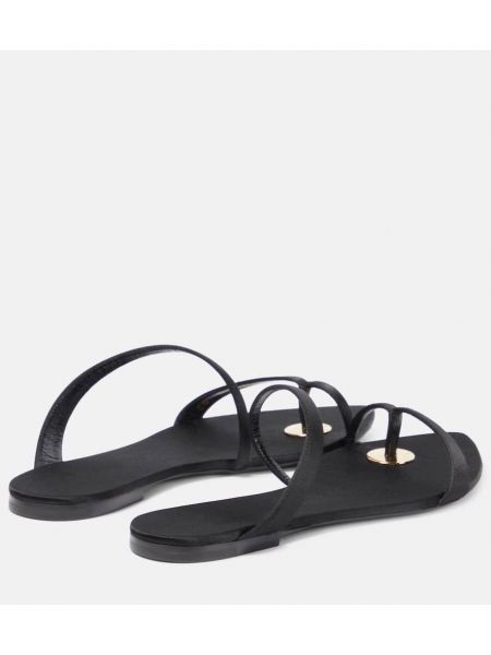 Sandale ohne absatz mit print mit leopardenmuster Saint Laurent schwarz