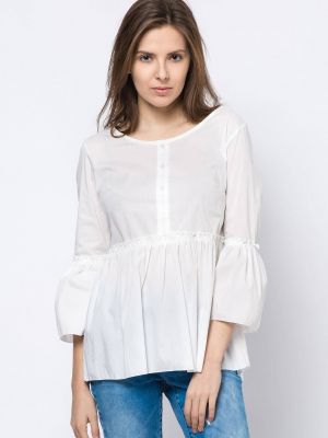 Блуза с връзки с волани с дантела New Collection бяло