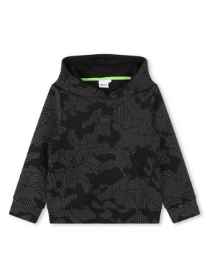 Hoodie con stampa camouflage Boss Kidswear nero