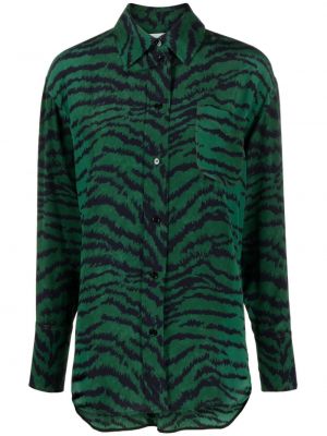 Svilena srajca s potiskom s tigrastim vzorcem Victoria Beckham