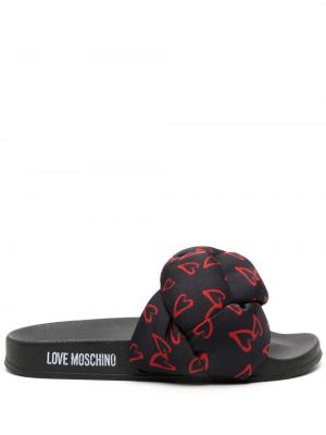 Плетени ниски обувки с принт със сърца Love Moschino