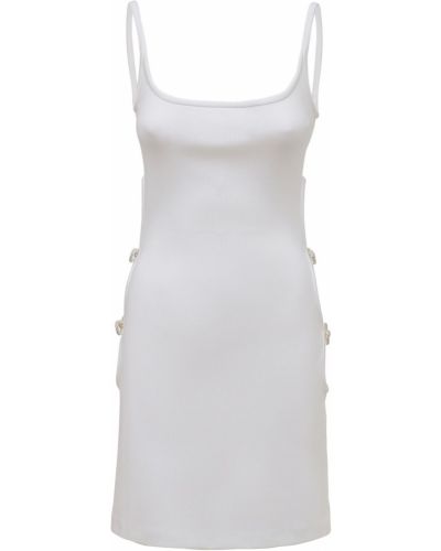 Sukienka mini z wiskozy Mach & Mach biała