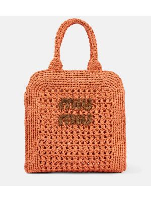 Nákupná taška Miu Miu oranžová
