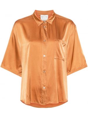 Σατέν πουκάμισο Forte_forte πορτοκαλί